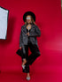 Graphite gray "VINTAGE FADE" leather imitation jacket CV2166